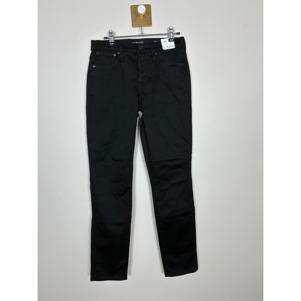 J.Crew 9" Vintage Slim Straight Black Jeans 26T Tall BB770 NEW